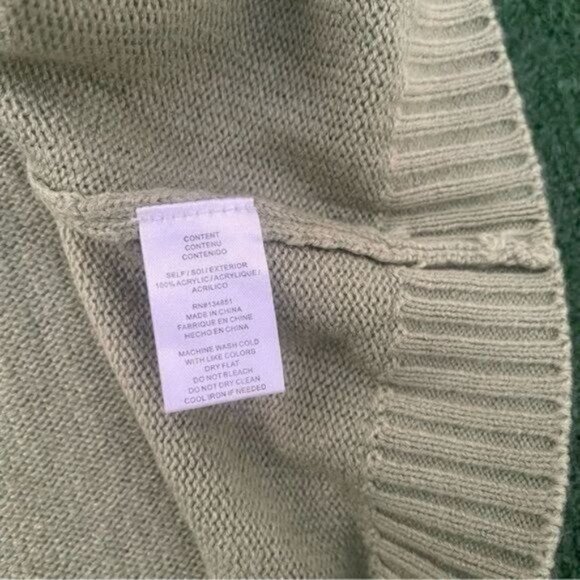 Wayf Sage Green Puff Long Sleeve Knit Sweater Dress Crew Neckline Size S - Picture 7 of 11